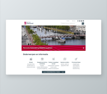 Portfolio Provincie Zeeland website ontwikkeling applicatie ontwikkeling